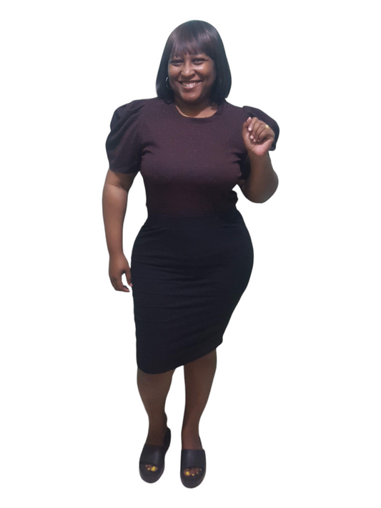 Pretty Glitter Body Suit - Red Plus Size