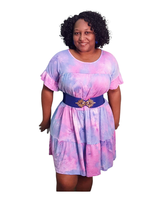 Tie Dye Empress Dress - Blush Plus Size