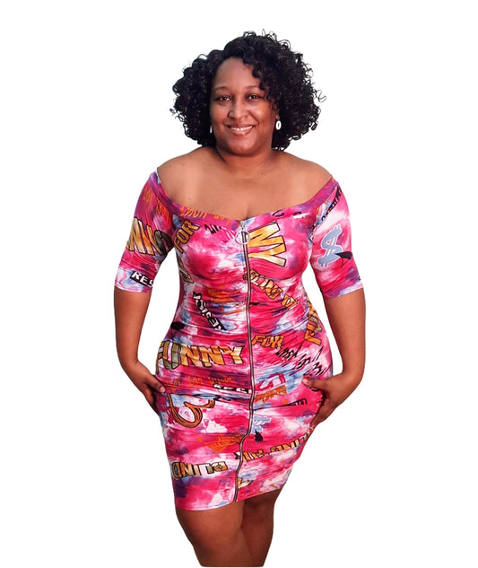 Funny Pink Dress - Plus Size