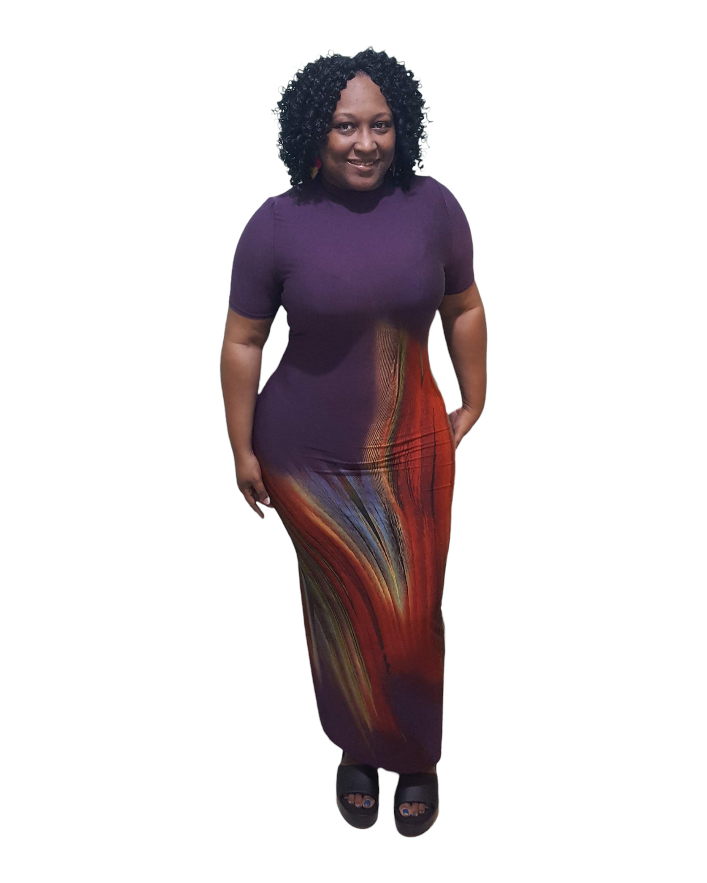 Pretty Like A Peacock Maxi Dress - Plus Size