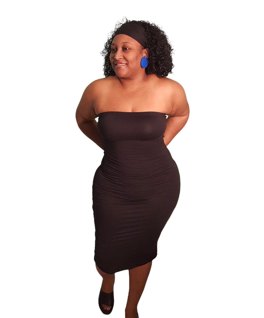 Summer Essential Tube Dress - Black Plus Size