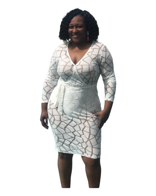 Beach Please Dress -White Plus Size