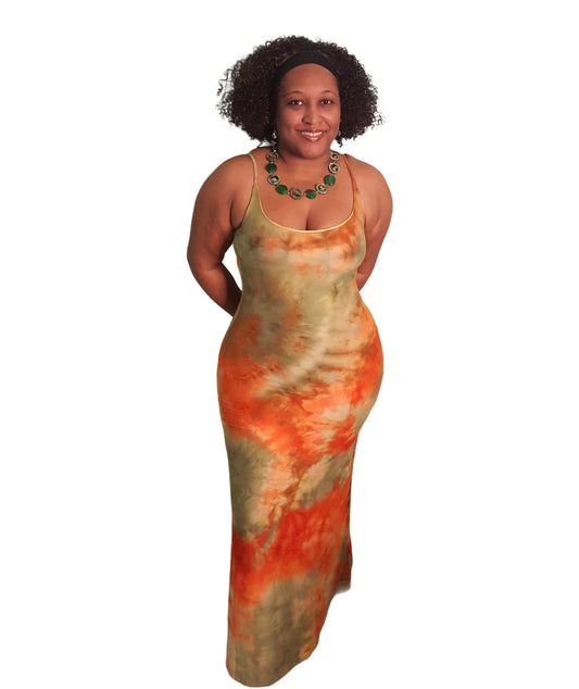 Temptress Maxi Dress - Orange Plus Size