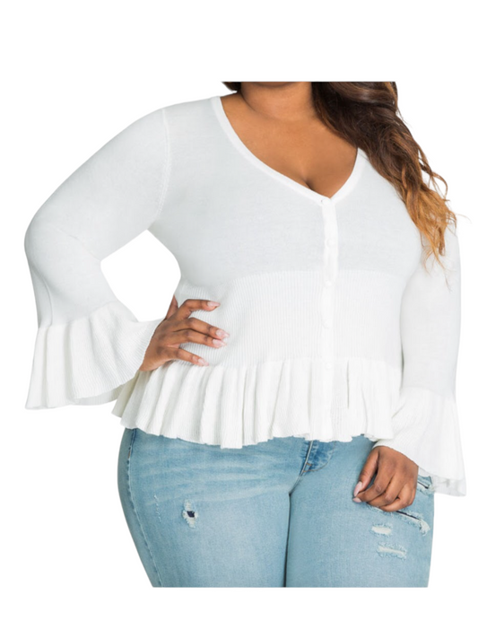 Bell Sleeve Cardigan - Plus Size