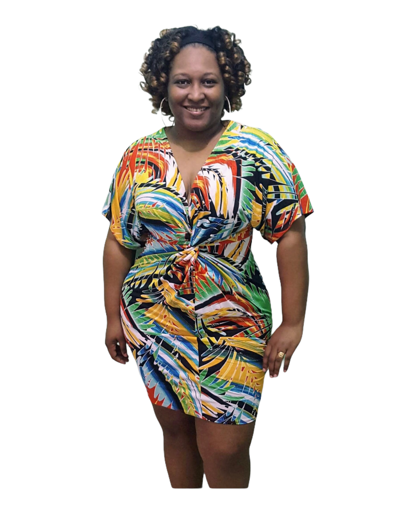 Tropical Vibe Bodycon Dress - Plus Size