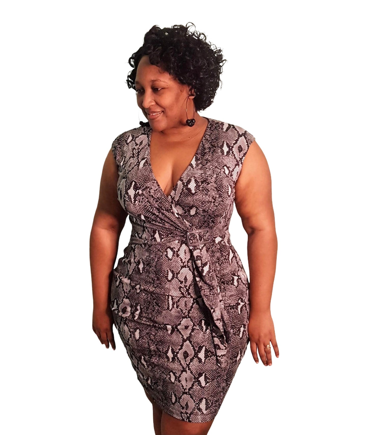 Viper Bodycon Dress - Grey Plus Size