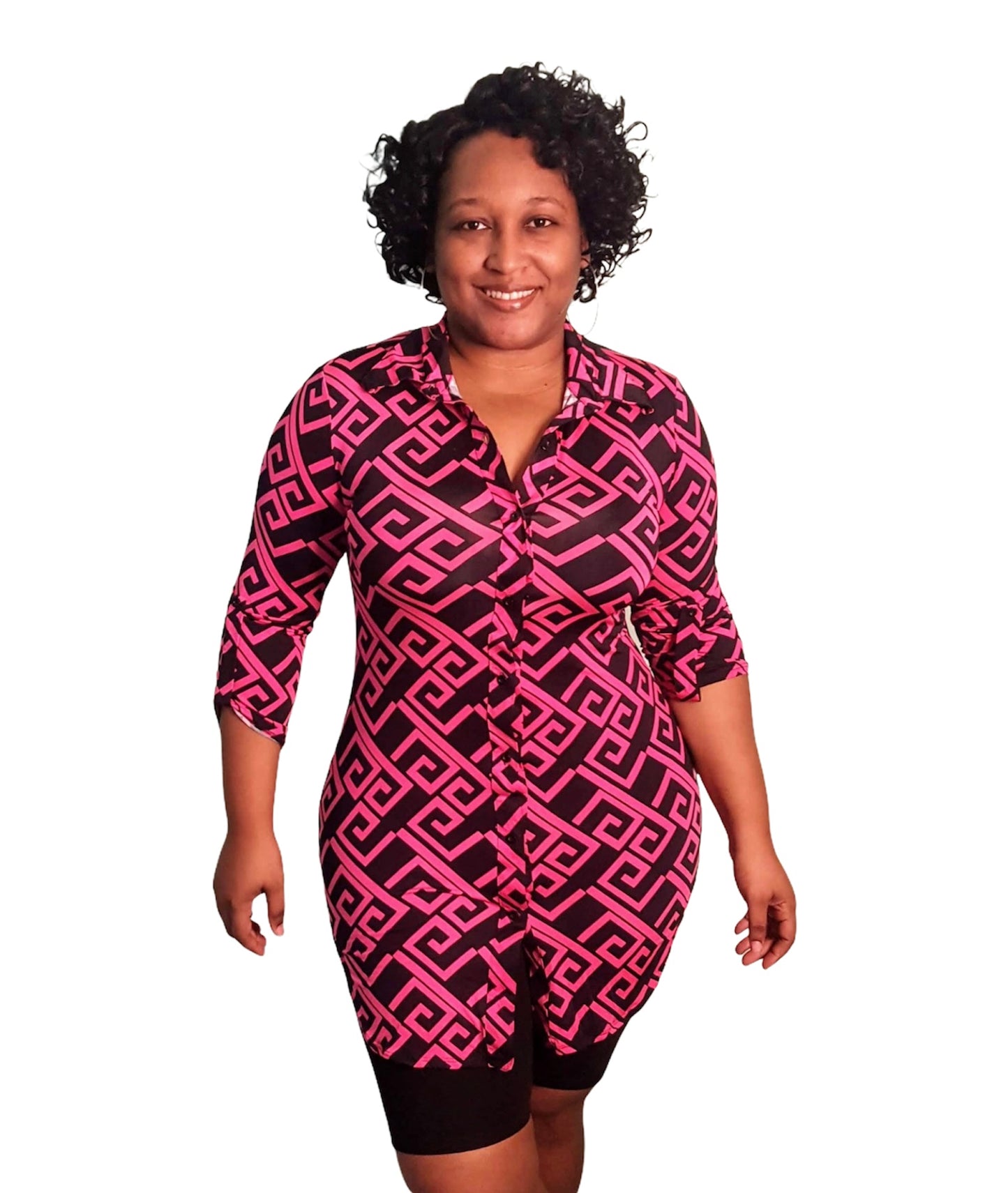 Macy Shirt Dress/ Shirt - Pink Regular Size