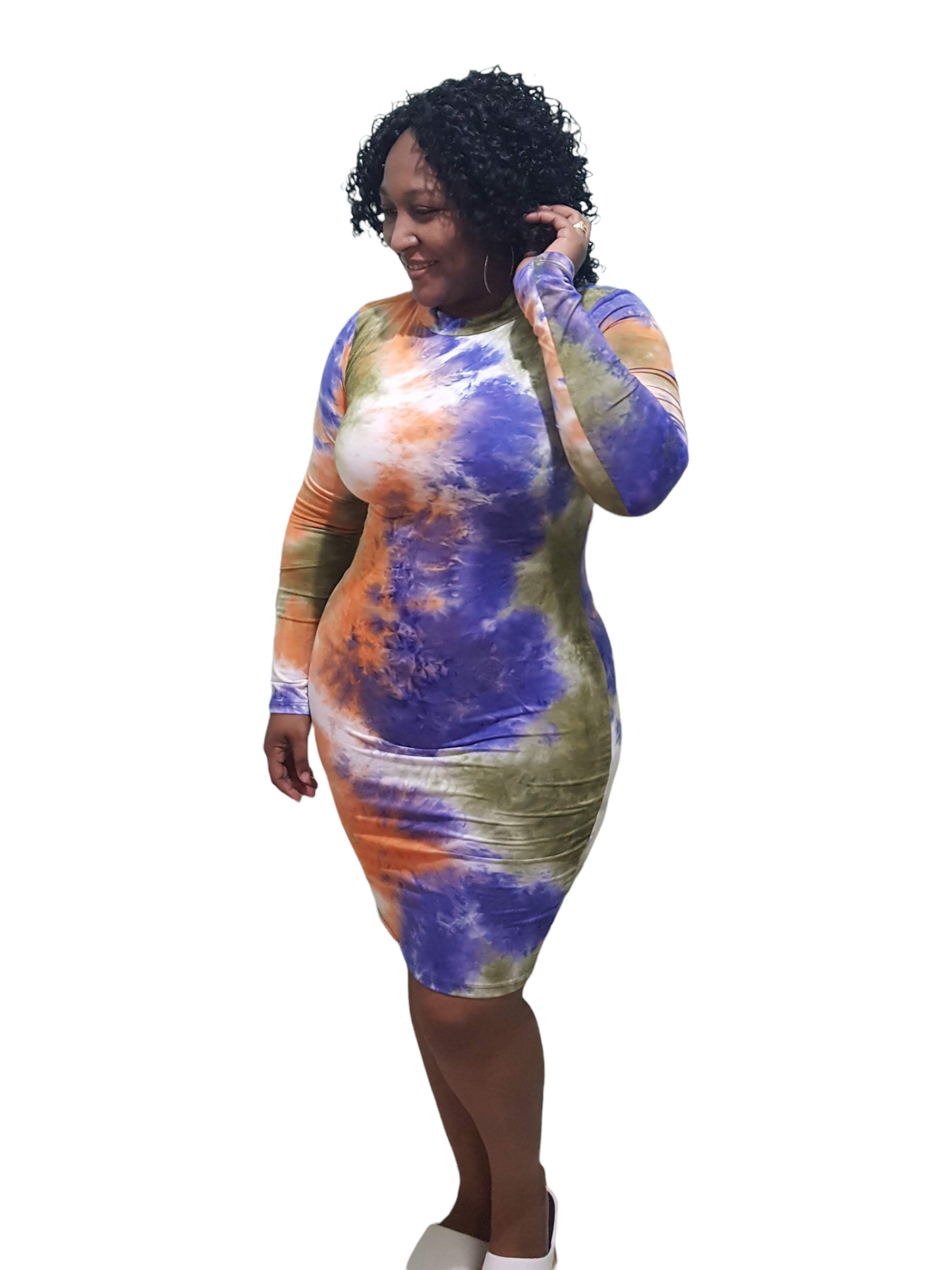 Chilli Tie Dye Dress - Olive Plus Size