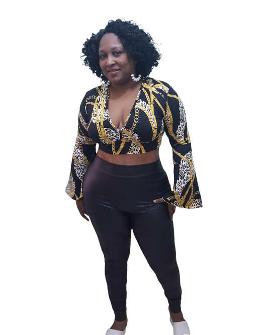 Bella Top - Black Leopard Plus Size