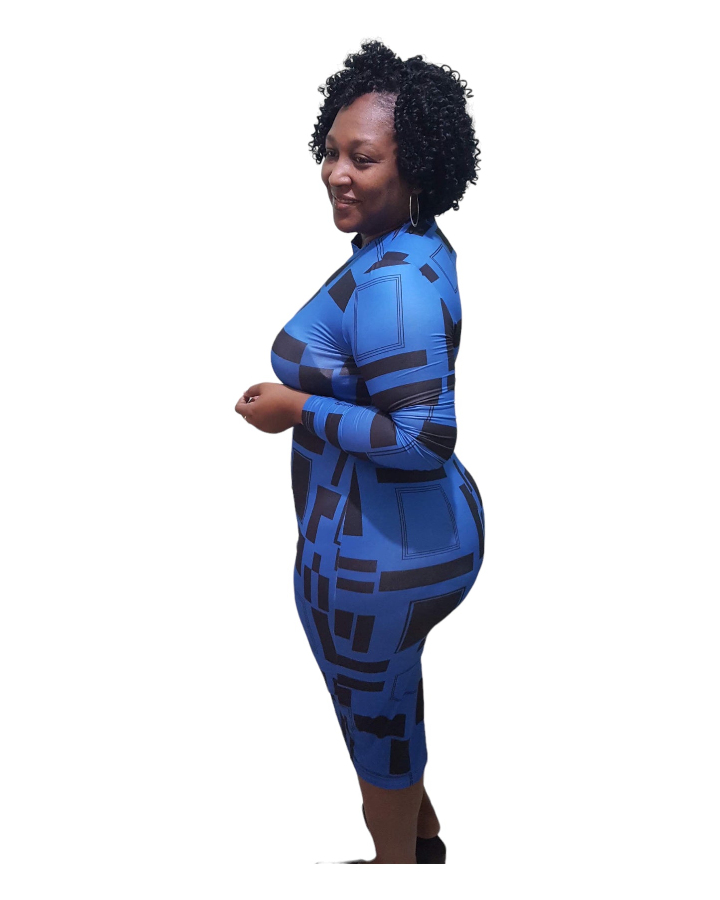 Nancy Midi Dress - Blue Plus Size