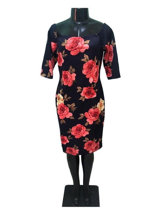 Floral Off Shoulder Dress - Plus Size