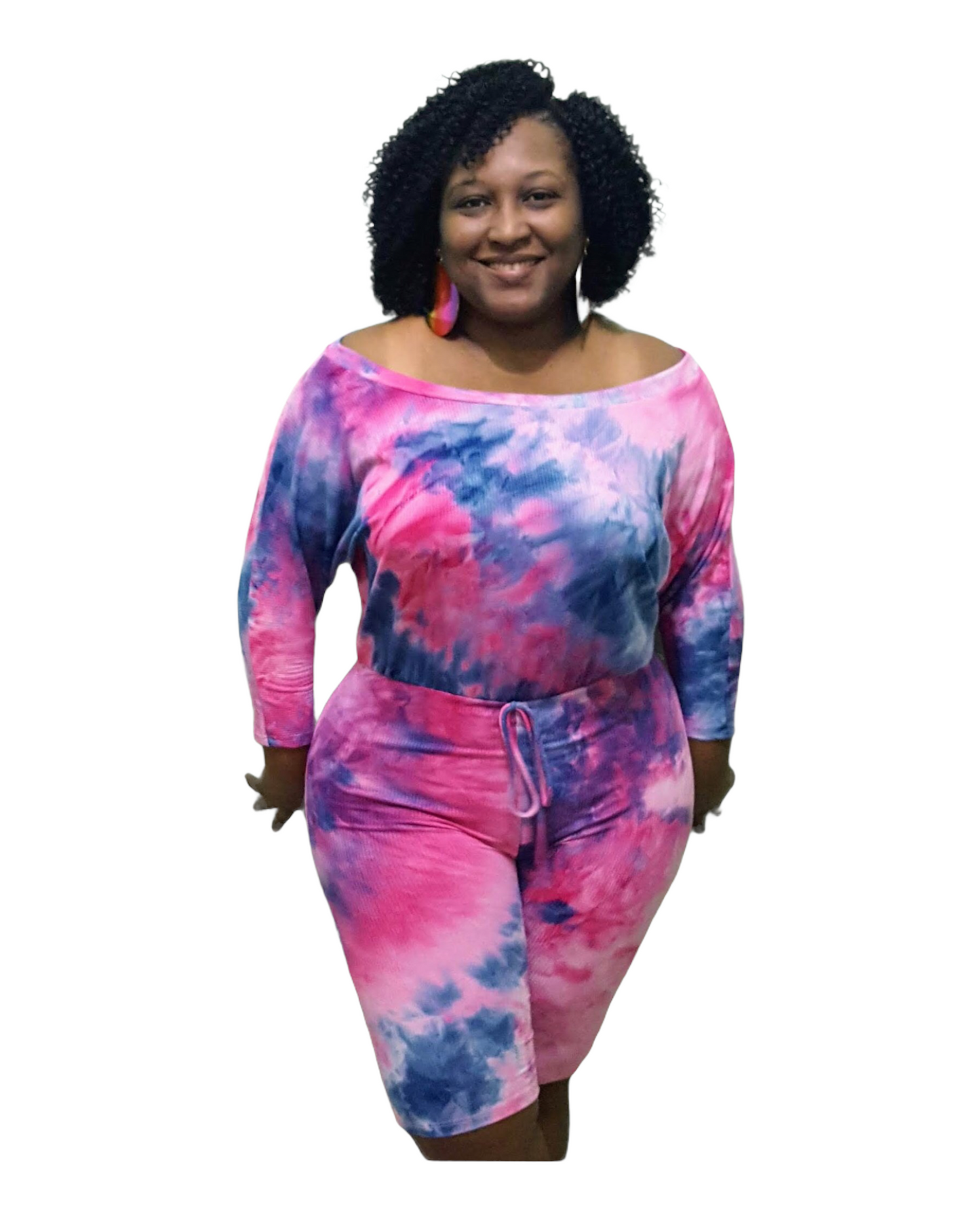 Love off Tie Dye Jumpsuit - Pink Plus Size