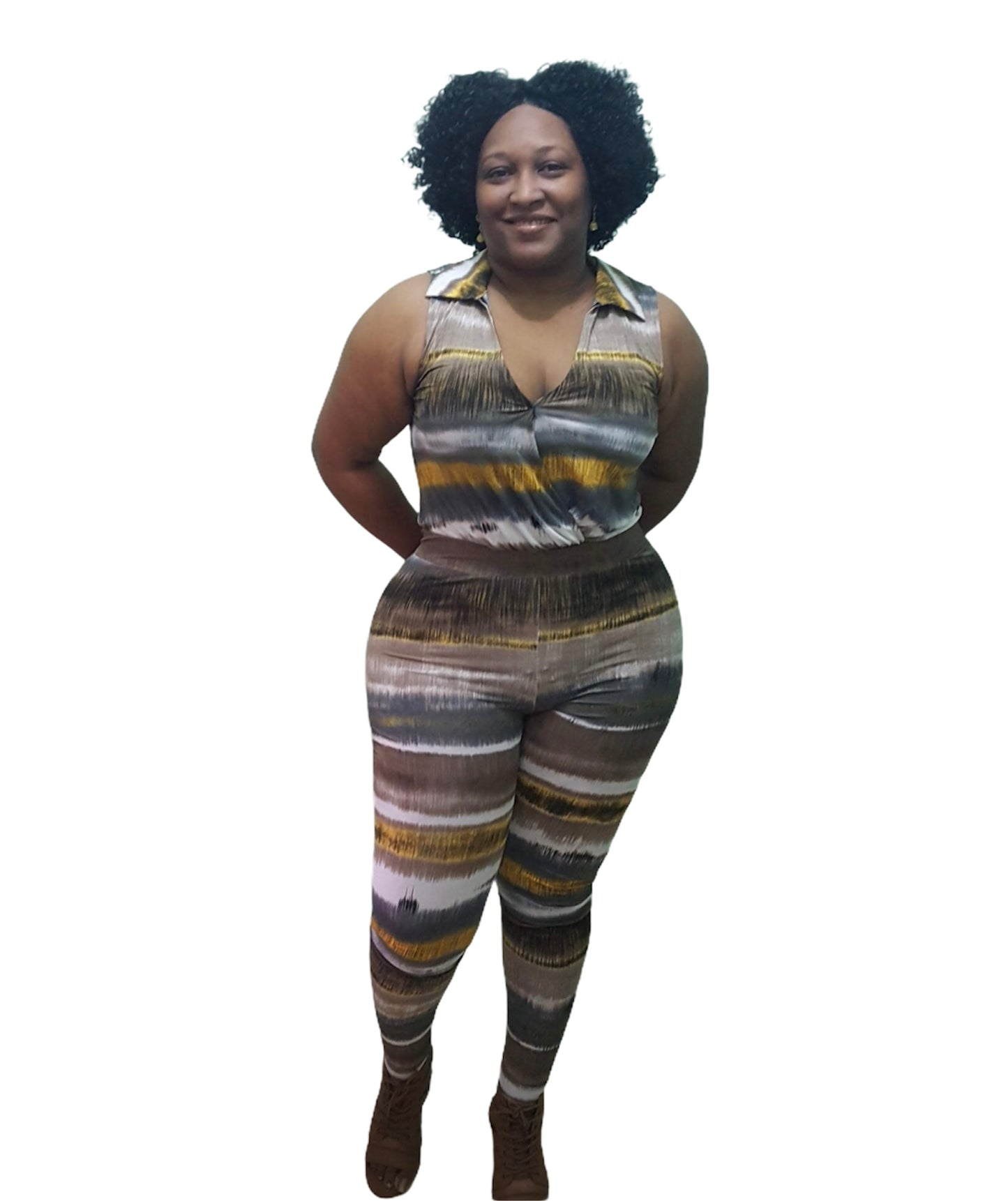 Tie Dye Fever Outfit - Brown and White Plus Size