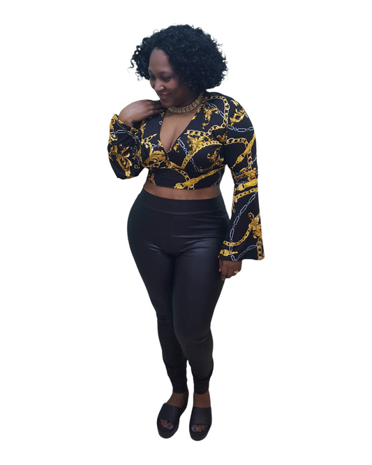 Bella Top - Black Chain Plus Size