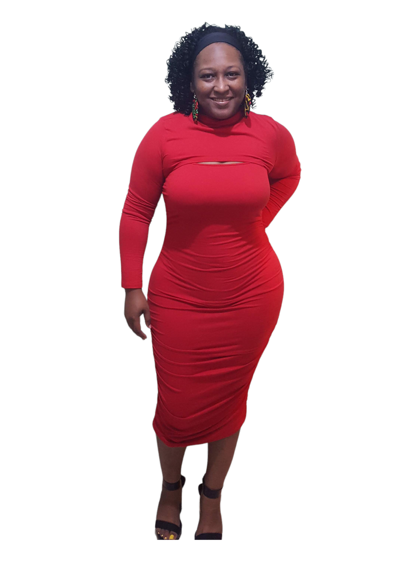 Festive Maxi Dress Set - Red Plus Size