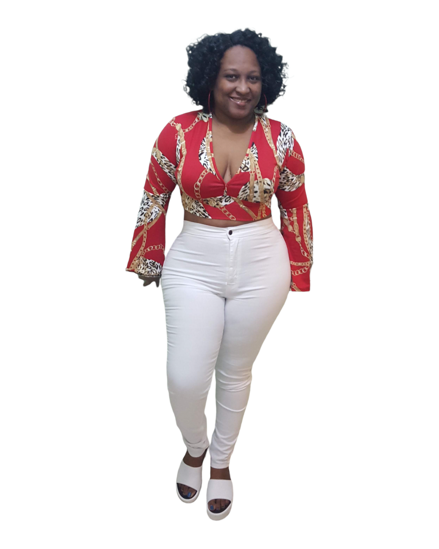 Bella Top - Red Chain Plus Size