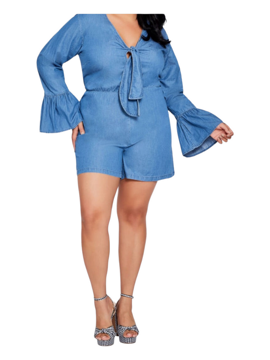 Chambray Romper - Plus Size