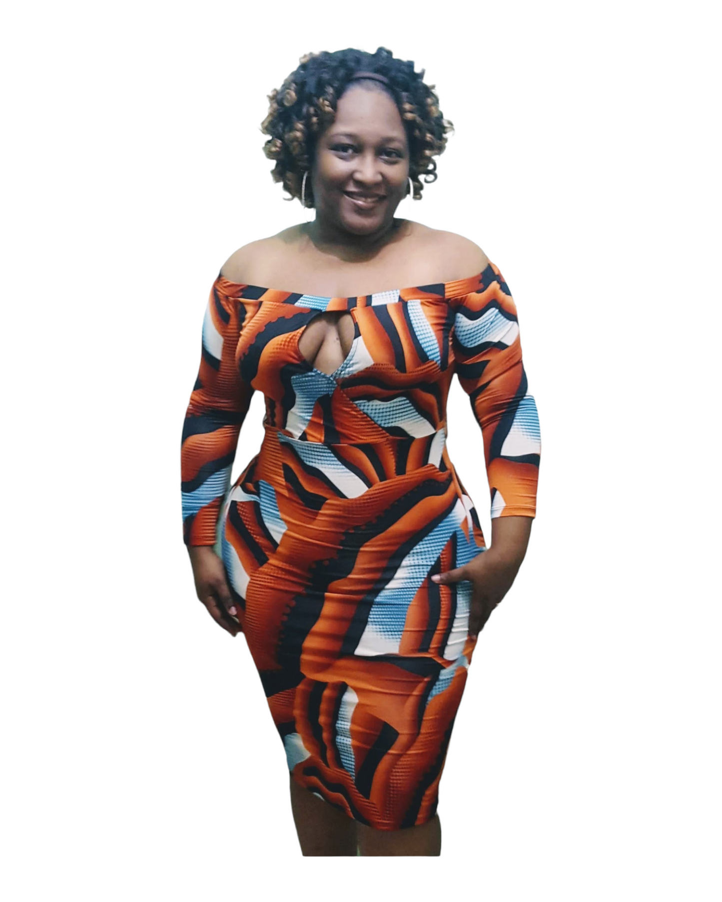 Sweet Orange Dress - Plus Size
