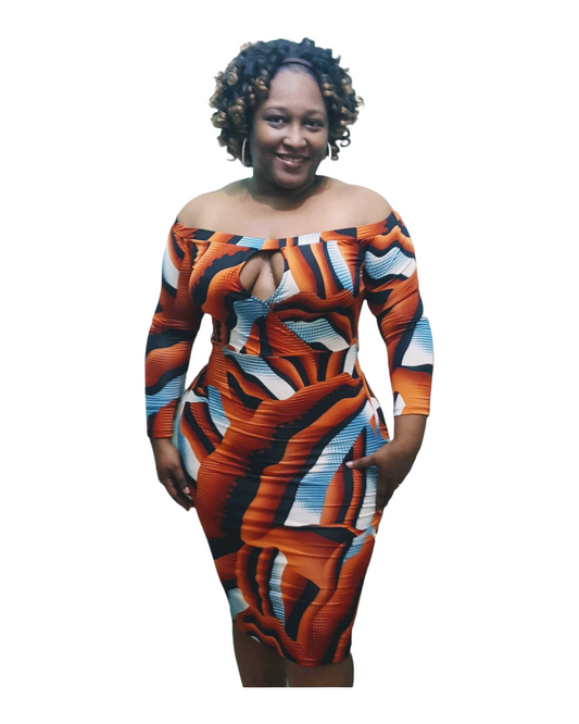 Sweet Orange Dress - Plus Size