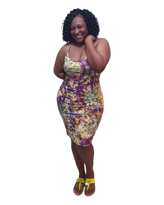 Friday Night Lime Dress - Purple Plus Size