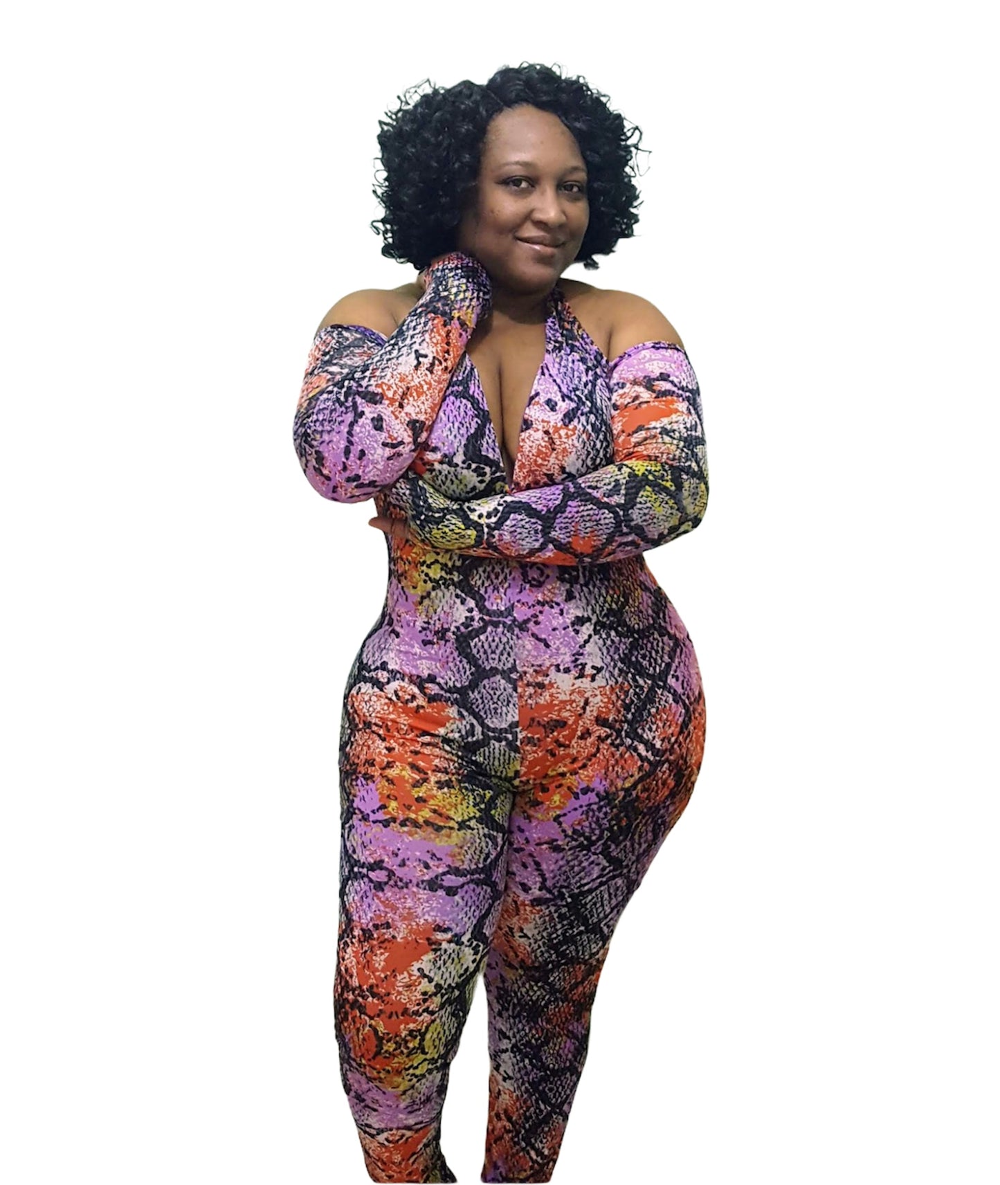 Snake Bite Jumpsuit with Mask - Plus Size