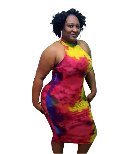 Spicy Tie Dye Dress- Regular Size