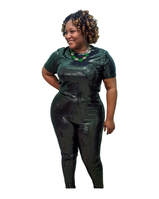 Green With Envy Top and Leggings Plus Size