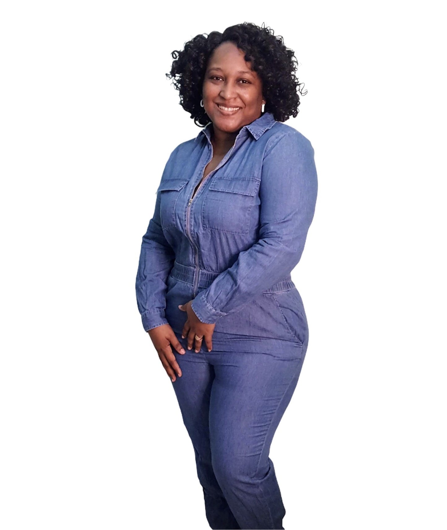 Denim Jumpsuit - Plus Size