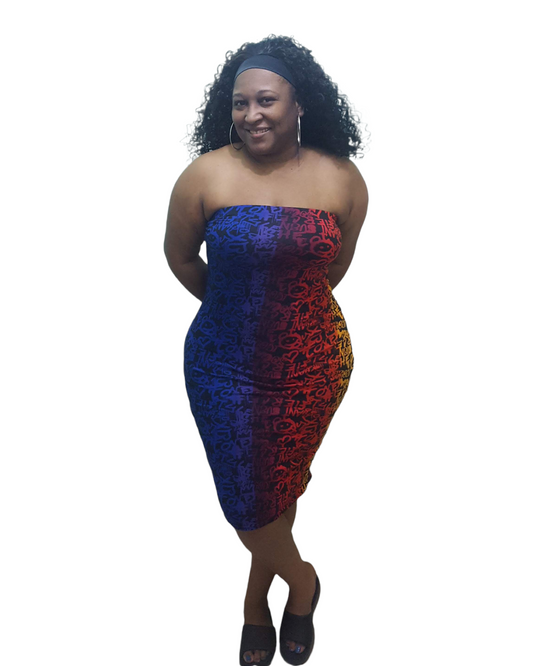 Tones Tube Dress - Plus Size