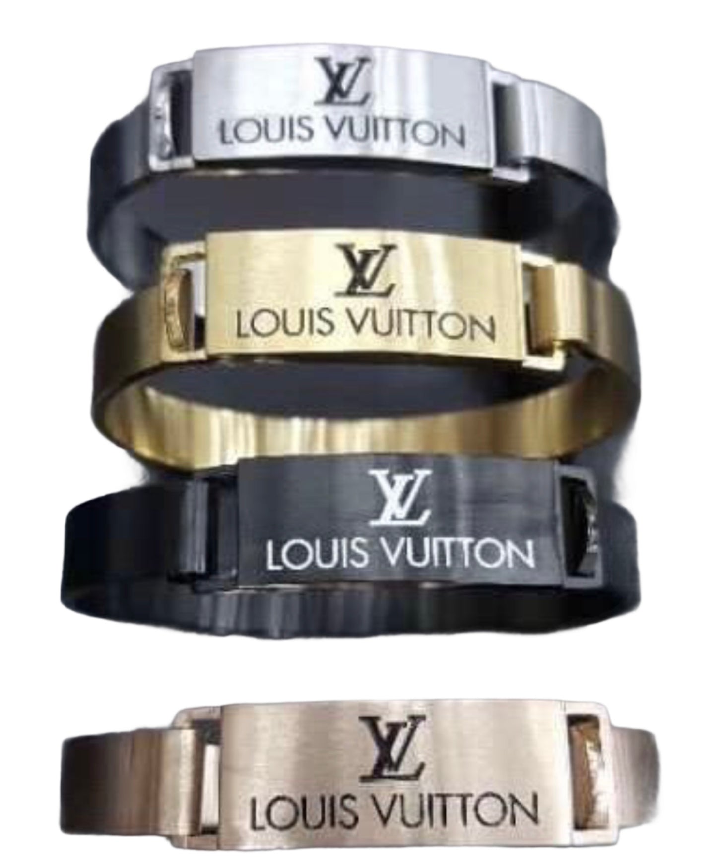 LV Bangle - Black & Silver