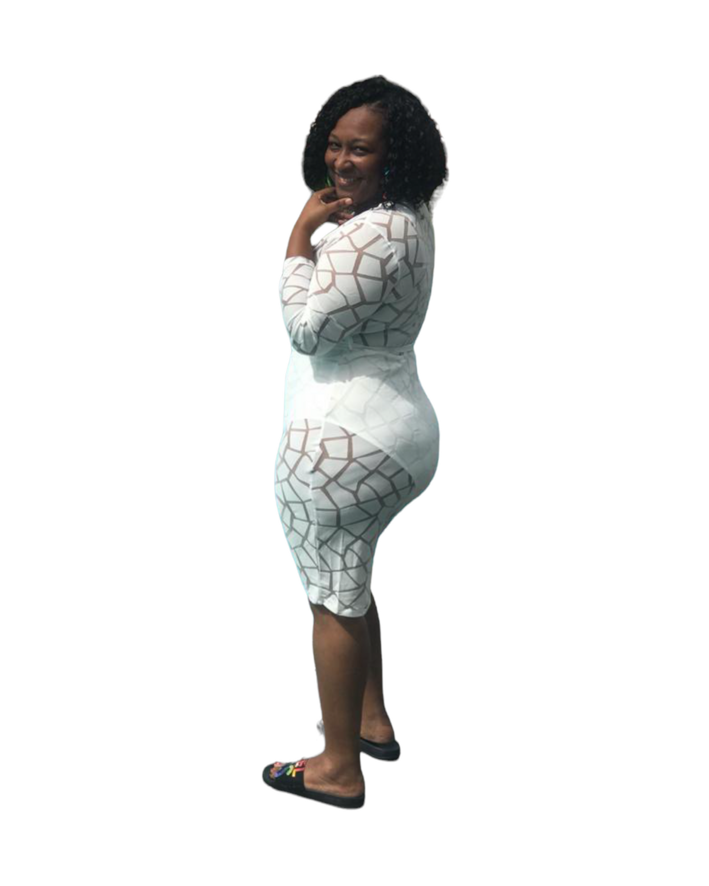 Beach Please Dress -White Plus Size