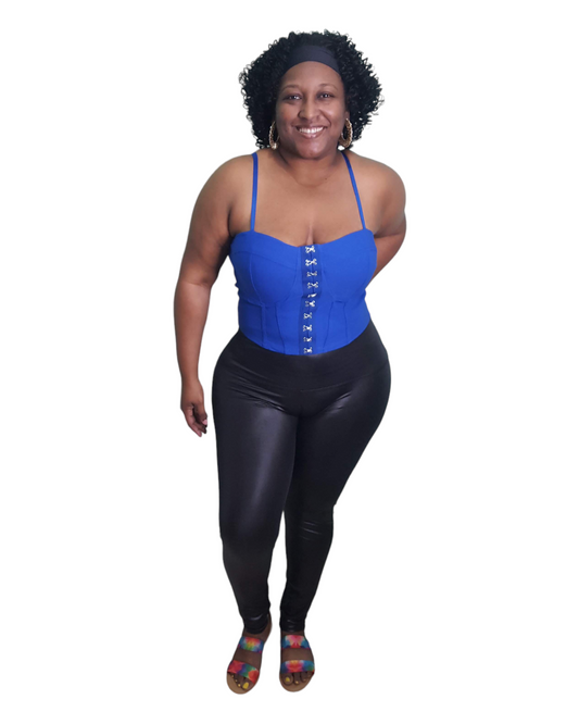 Alexia Crop Top - Royal Blue Plus Size