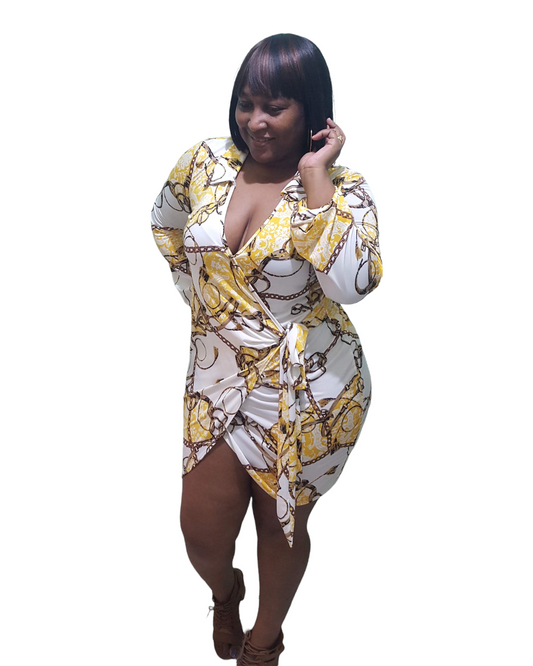 Forever His Wrap Dress - White Plus Size