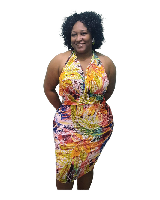 Spring Halter Dress -Plus Size