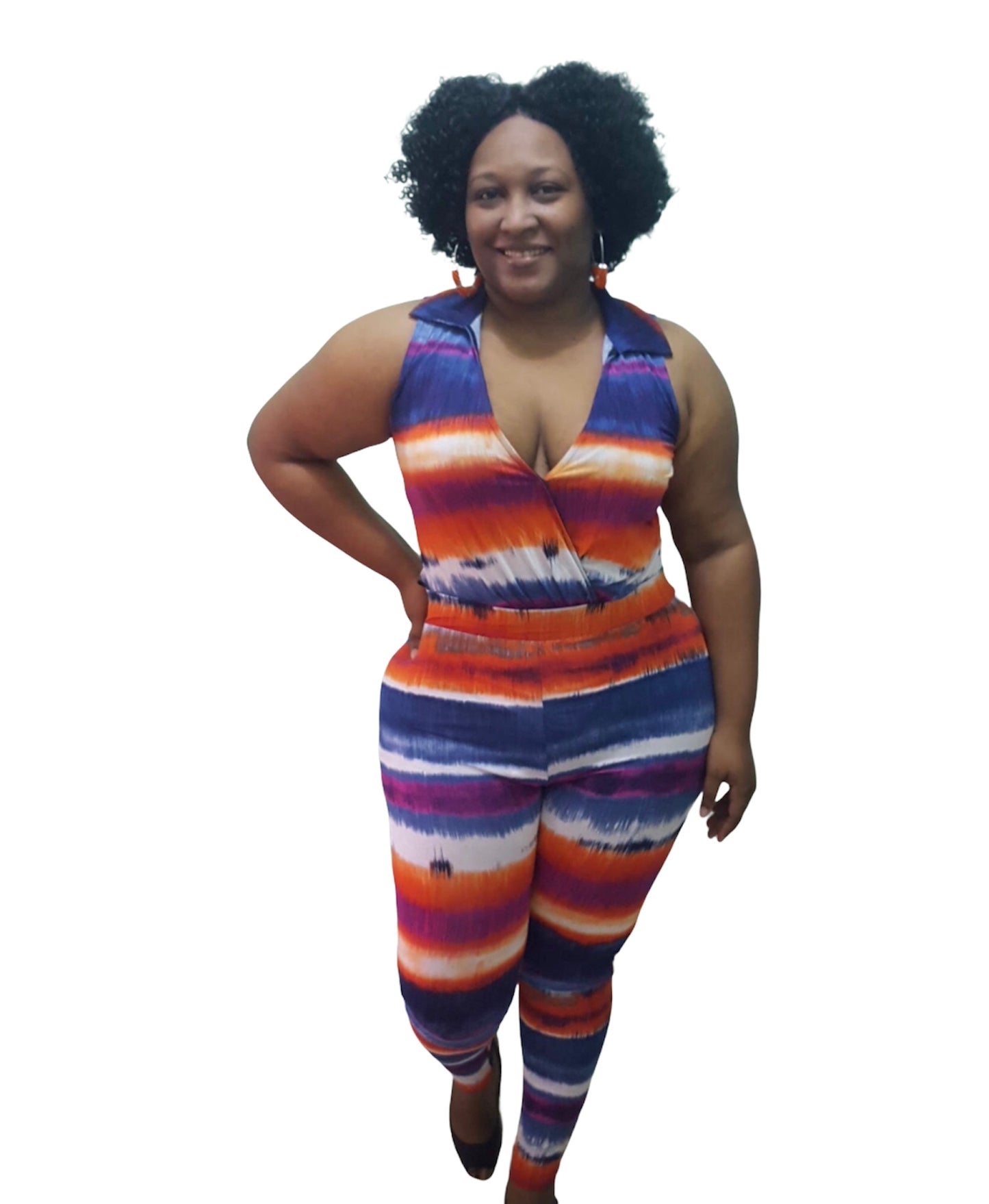 Tie Dye Fever Outfit - Orange and Blue Plus Size