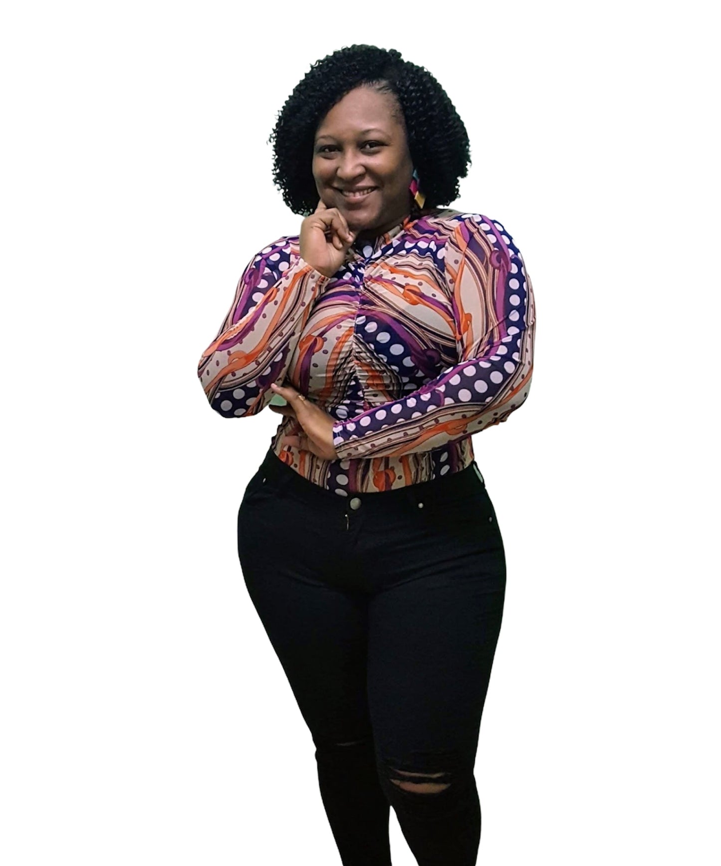 Abstract Mesh Bodysuit - Plus Size