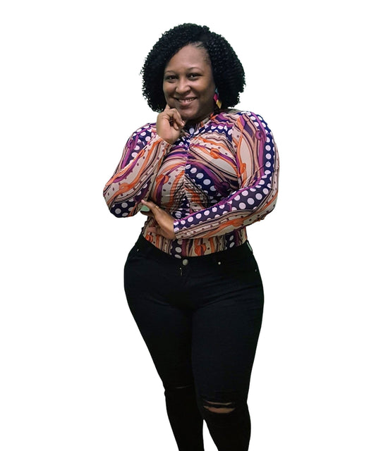 Abstract Mesh Bodysuit - Plus Size