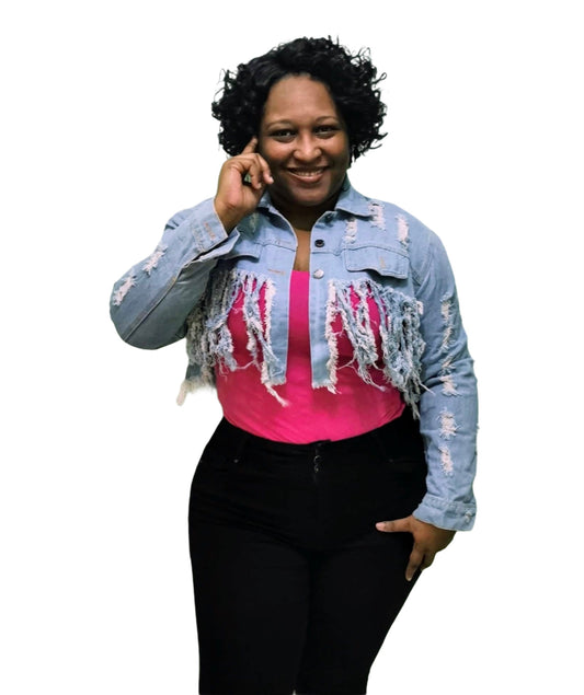 Shred Me Denim Jacket - Plus Size