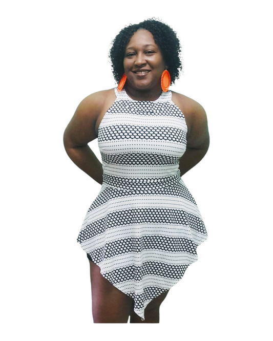 Polka Romper White - Plus Size