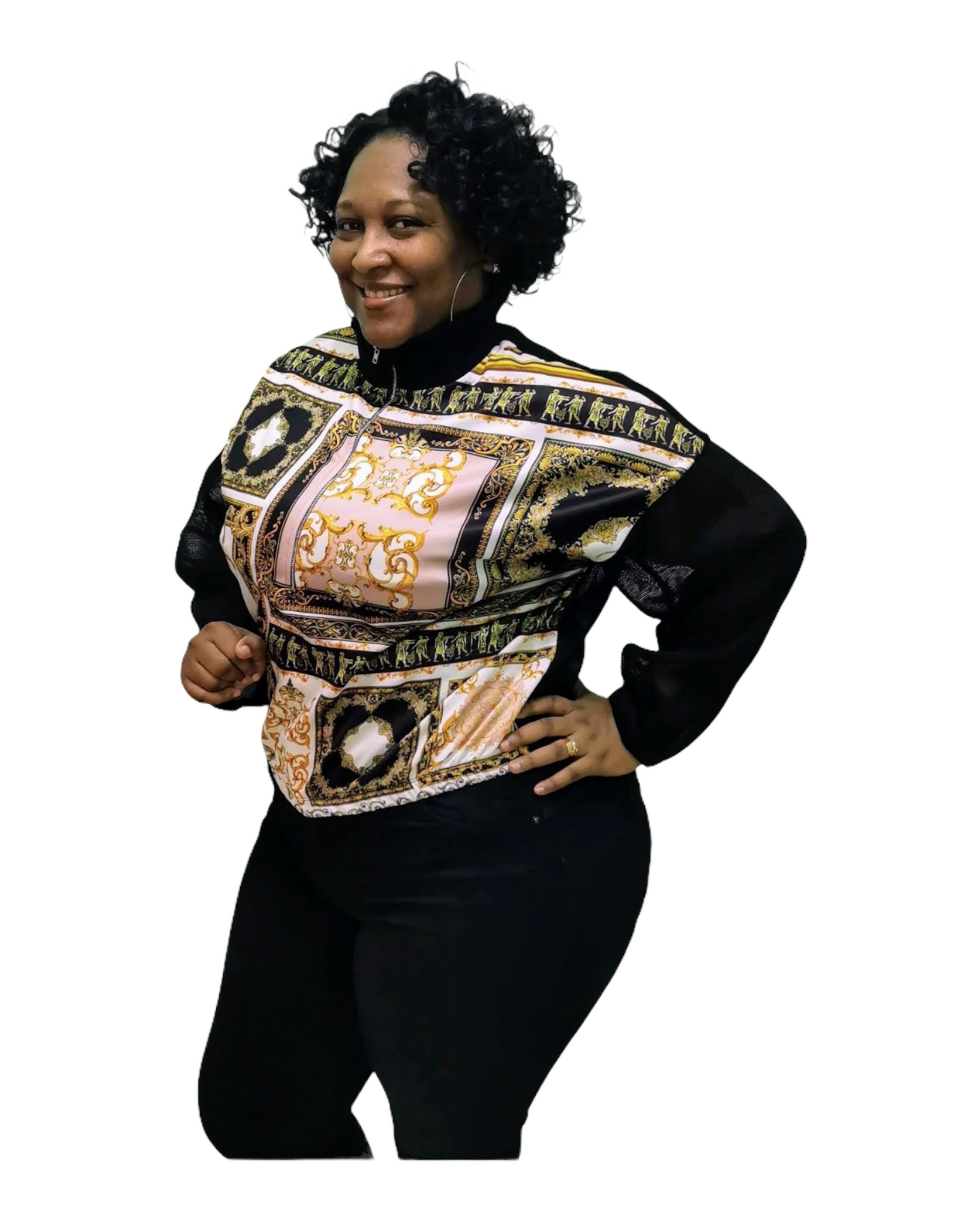 Designer Print Jacket - Plus Size