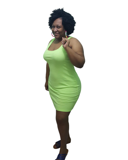 Lust Me Mini Dress - Neon Green Regular Size