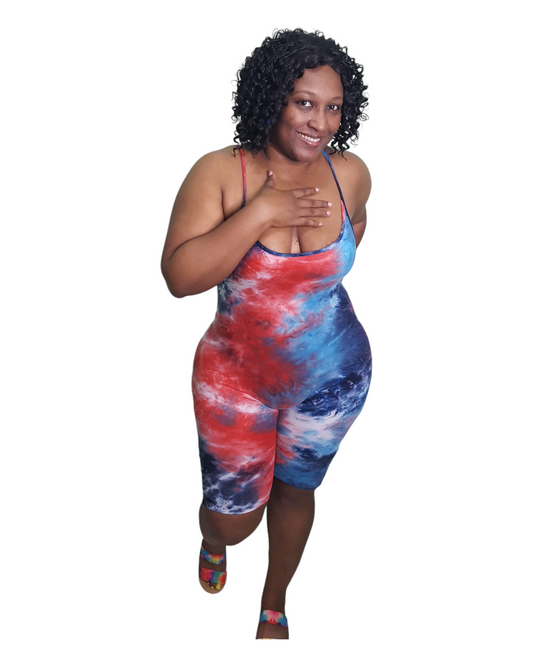 Kandi Tie Dye Romper - Plus Size