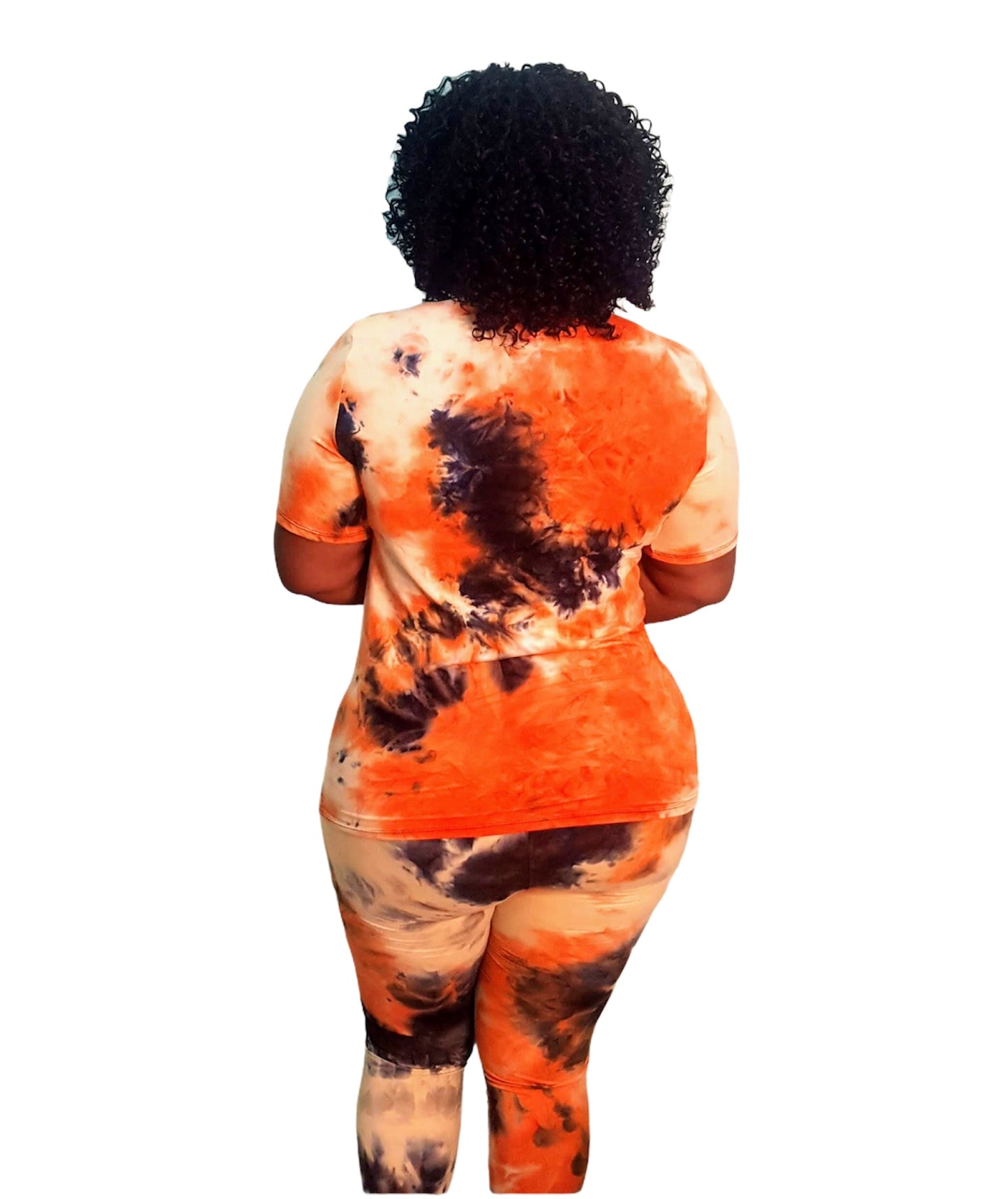 Sassy Biker Outfit Long - Orange Plus Size