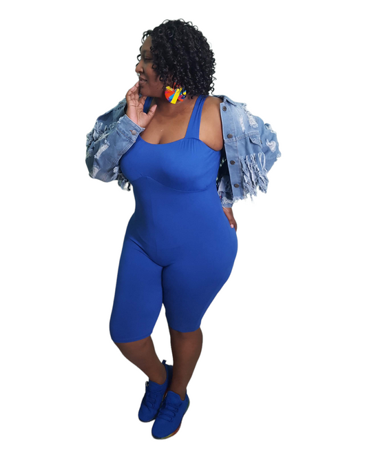 Lime With Me Romper - Royal Blue Plus Size