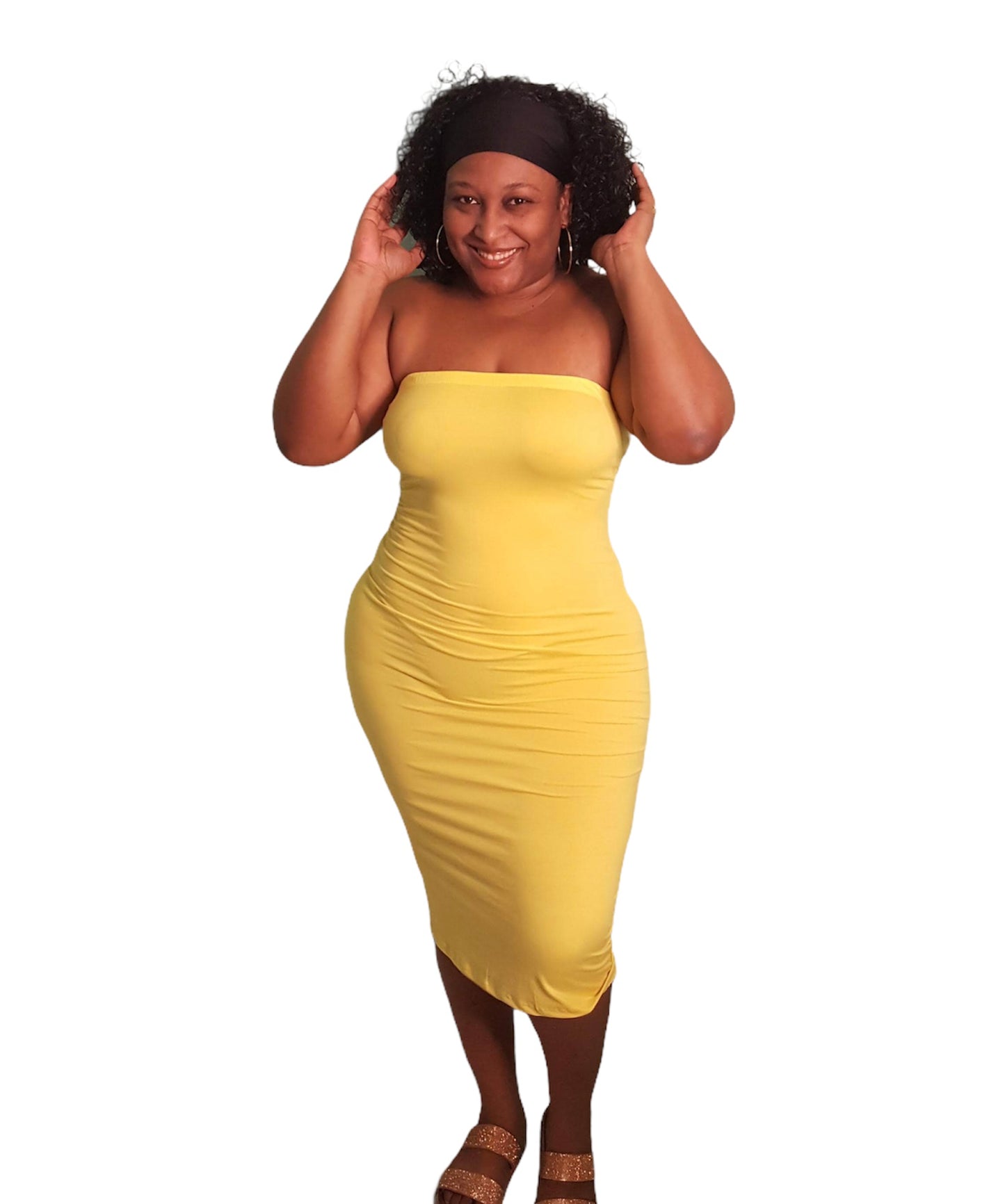 Summer Essential Tube Dress - Yellow Plus Size