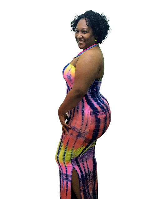 Tie Dye Maxi Dress - Pink Regular Size