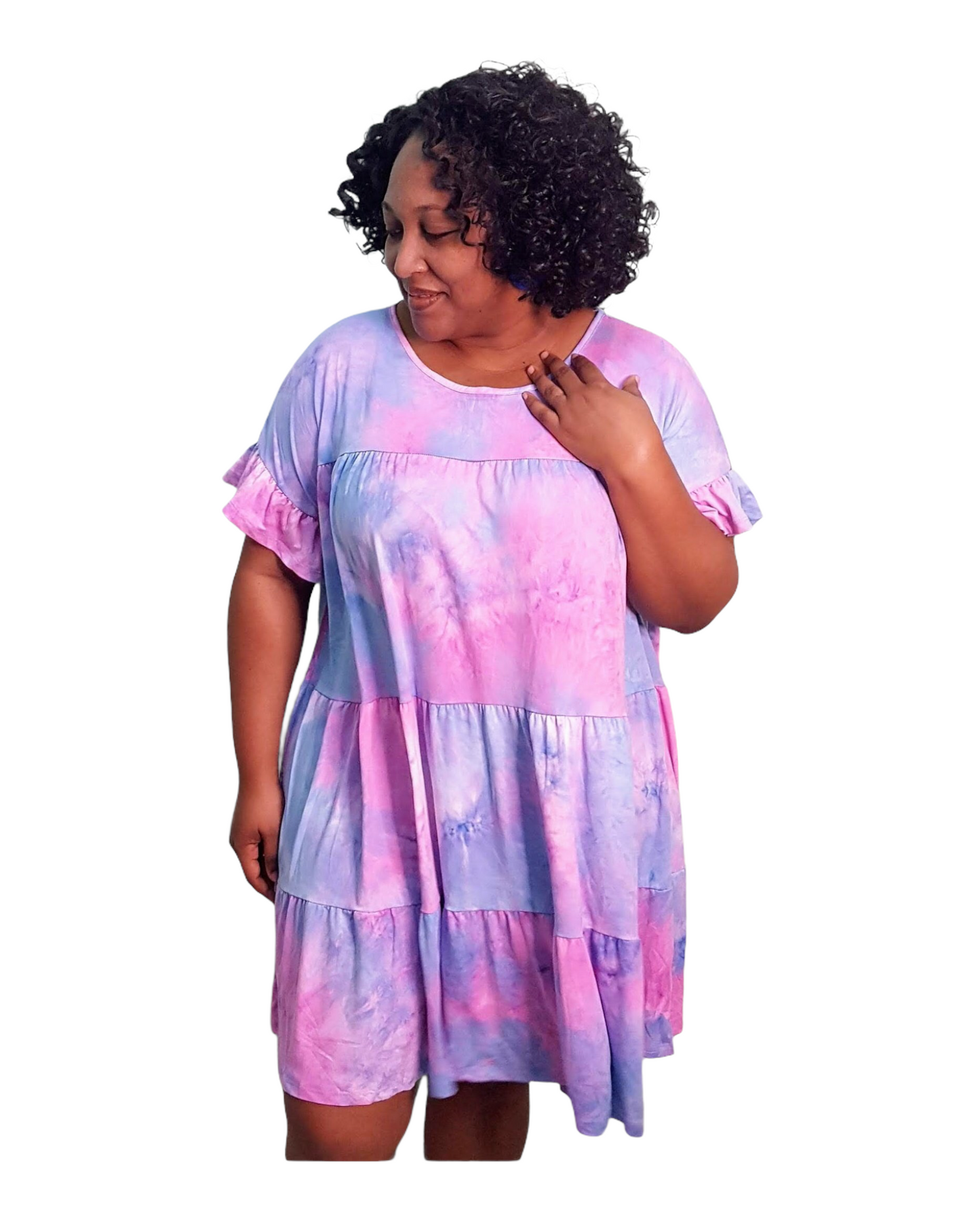 Tie Dye Empress Dress - Blush Plus Size