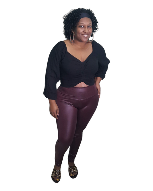Snatched Crop Top - Black Plus Size