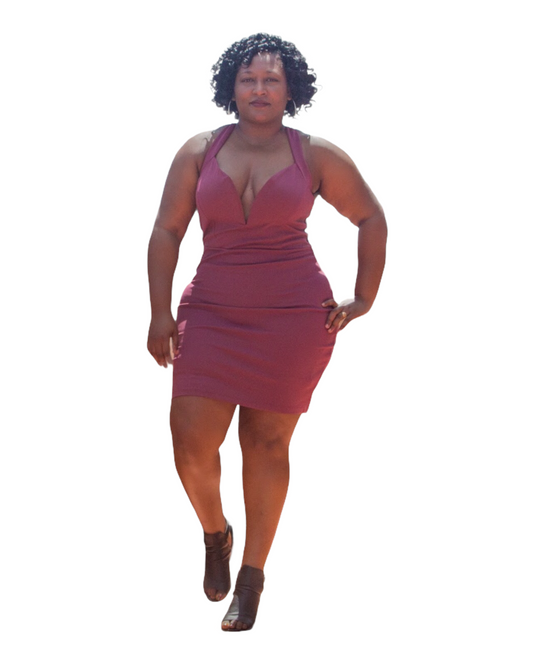 Mauve Mini Dress -Plus Size