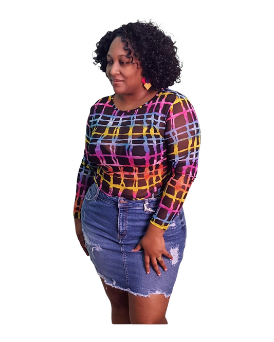 Saucy Denim Skirt - Blue Plus Size